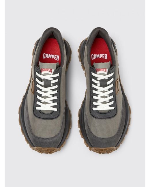Camper White Drift Trail Leather And Fabric Sneakers for men