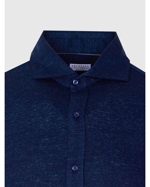 Brunello Cucinelli Blue Shirt for men