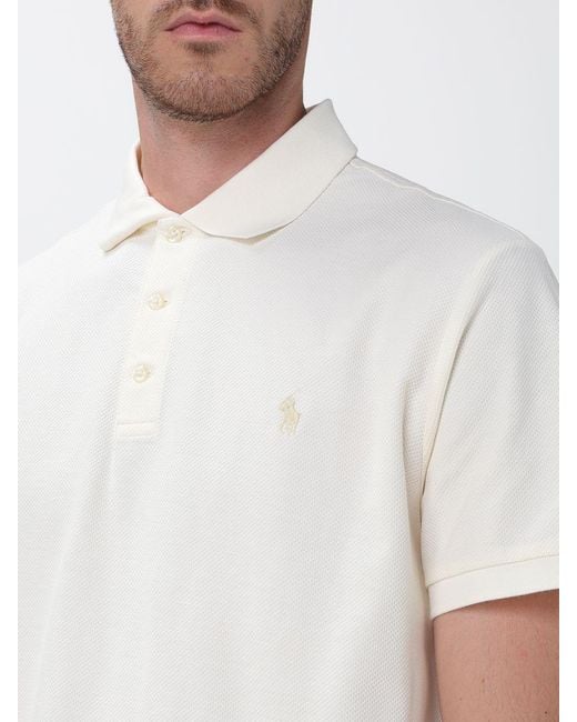 Polo Ralph Lauren White Short-Sleeve Cotton Knit Polo Shirt With Embroidered Pony Logo for men