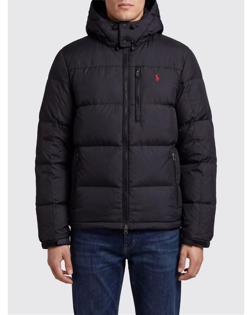 Polo Ralph Lauren Blue Gorham Quilted Nylon Hooded Down Jacket With Pony Logo for men