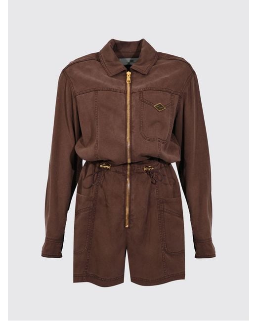 Elisabetta Franchi Brown Lyocell Jumpsuit