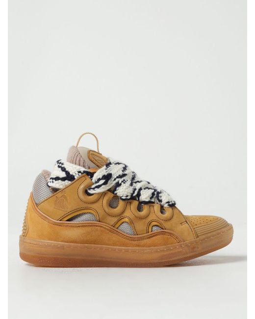 Lanvin Brown Round Toe Lace-up Sneakers