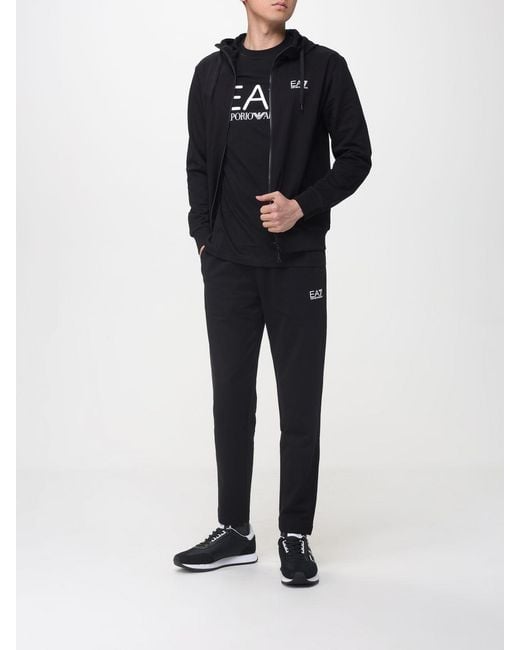 Conjunto Deportivo De Algodón Con Logo EA7 de hombre de color Blue