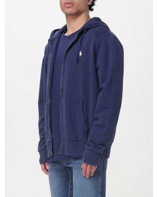 Polo Ralph Lauren Blue Cotton Hoodie for men