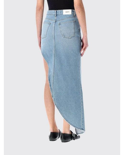 Coperni Blue Asymmetric Organic Cotton Denim Skirt