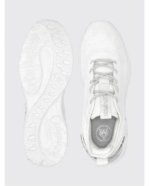 Philipp Plein White Crochet Knit Sneakers for men
