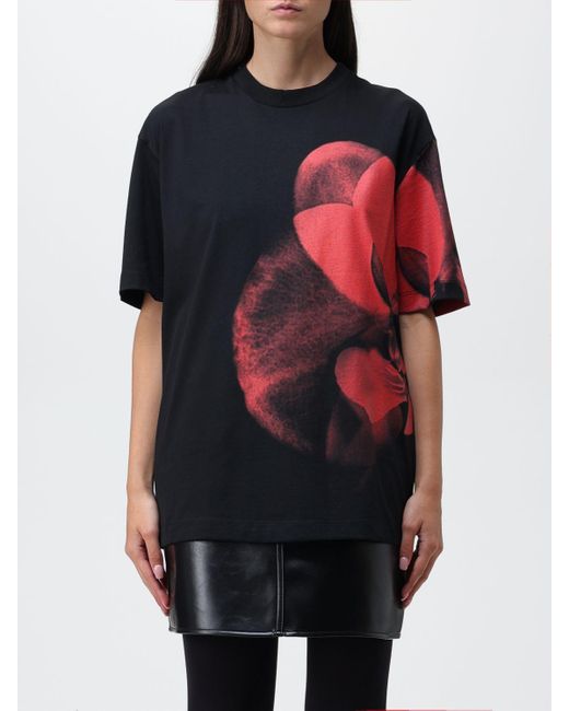 Alexander McQueen Red Cotton T-shirt With Print