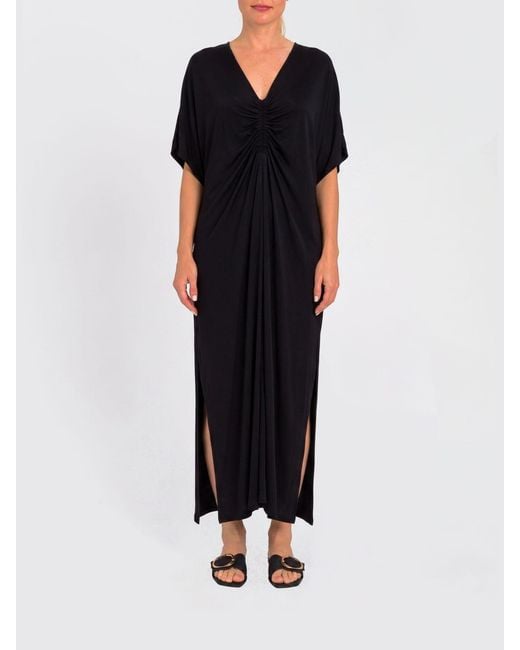Twinset Black Viscose Jersey Midi Dress