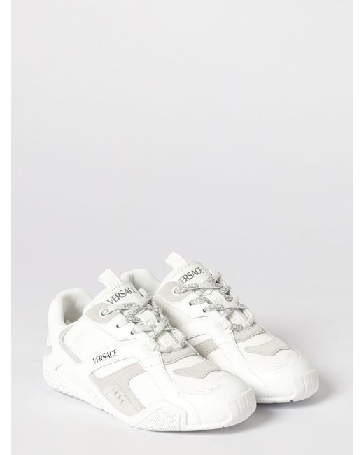 Versace Kalbsleder Wildleder Technical Sneakers in White für Herren