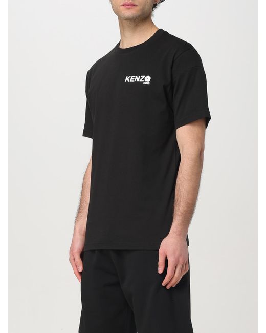 KENZO Black Comfortable Cotton Blend Basic T-Shirt With Short Sleeves for men