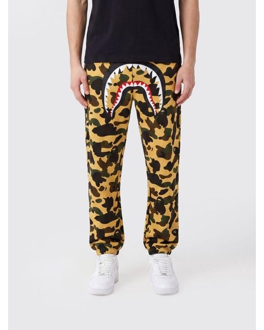 A Bathing Ape Black Camouflage Cotton Jogging Trousers for men