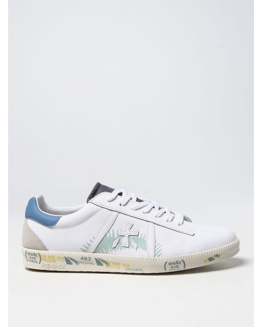 Premiata Andy Leather Sneakers in White for Men | Lyst
