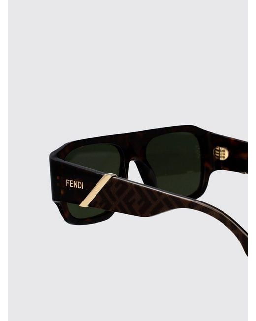 Fendi Black Diagonal Aviator Sunglasses With Tortoiseshell Acetate Frame for men