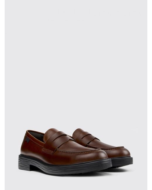 Camper Brown Dean Leather Loafers for men