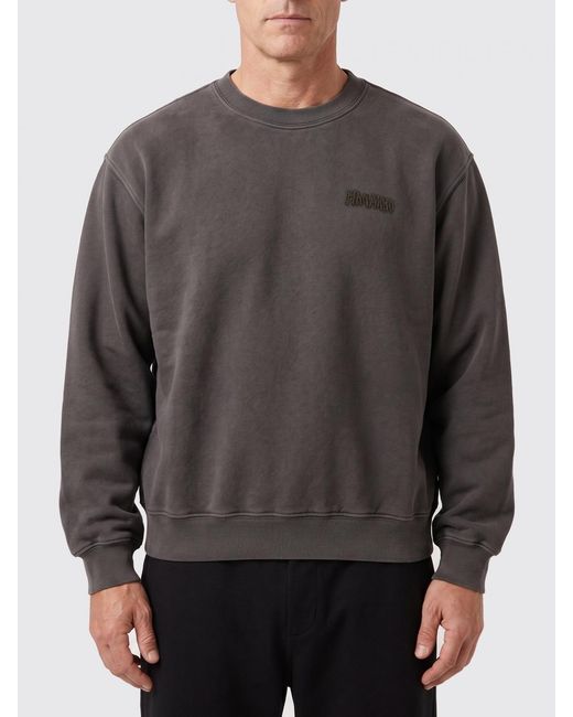 Magliano Gray Crewneck Cotton Jumper With Contrast Logo And Dropped Shoulders for men