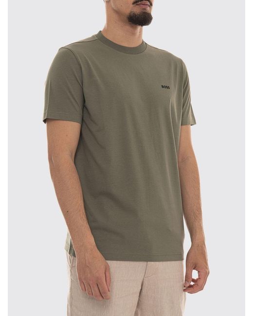 Boss Green Cotton T-Shirt With Logo for men