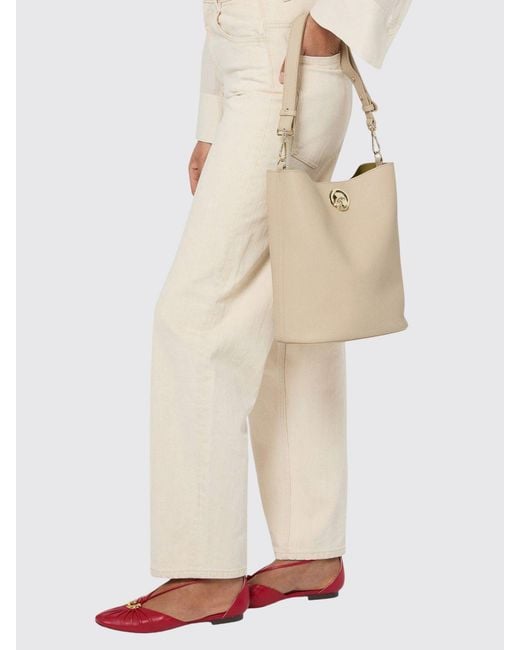 Coccinelle Natural Nikla Grained Leather Bucket Bag