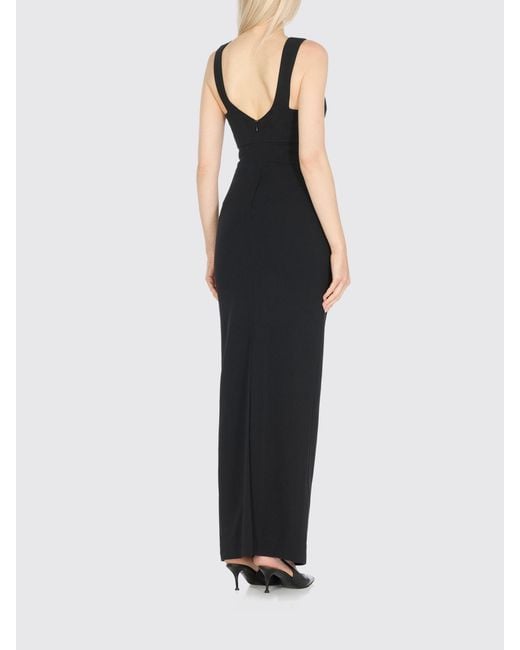 Solace London Black Long Crêpe Dress