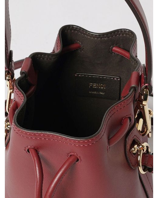 Fendi Red Mini Mon Tresor Nappa Leather Bag