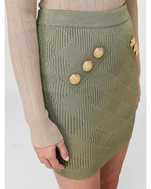 Balmain Green Openwork Strickrock