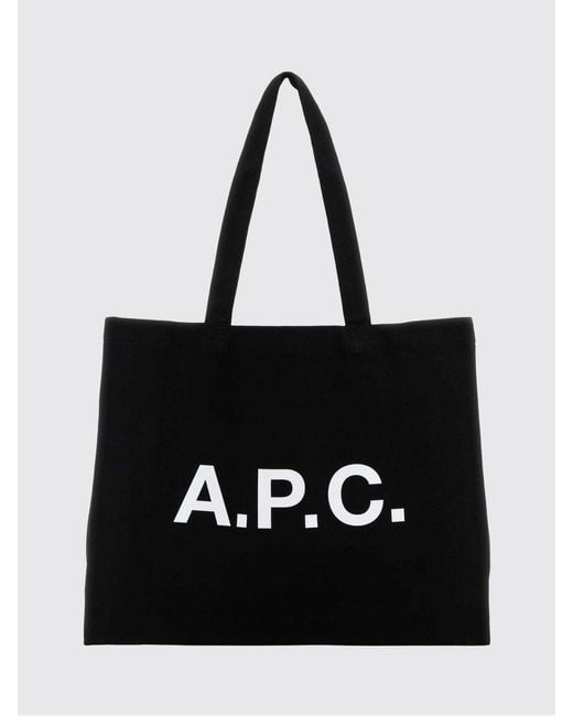 A.P.C. Black Diane Cotton Blend Tote Bag for men