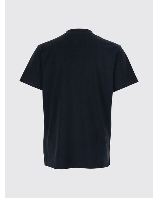 Burberry Blue Ekd Logo Embroidered Cotton T-Shirt for men