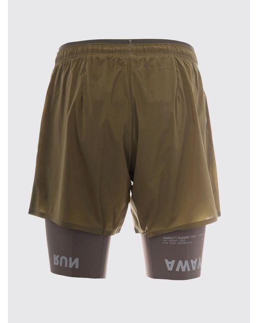 Satisfy Green Slim-Fit Nylon Running Shorts With Elasticated Waistband And Logo for men