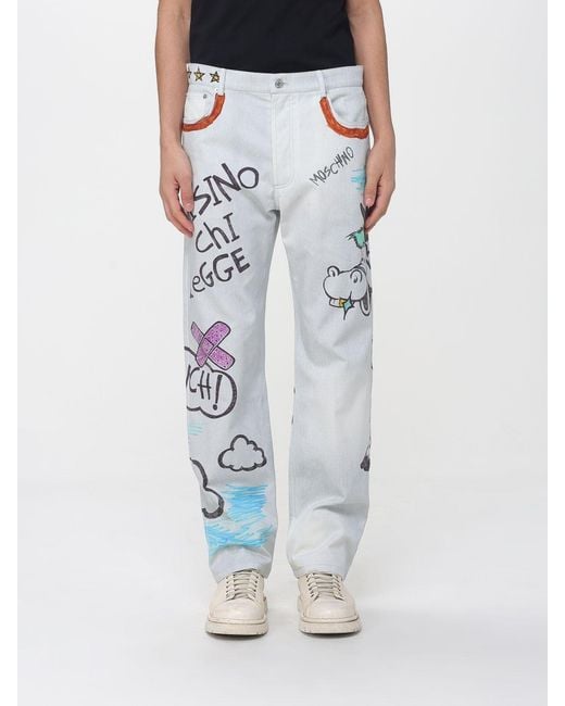 Moschino Couture White Regular Fit Jeans for men