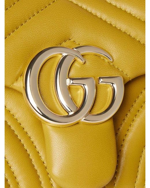 Gucci Yellow Gg Marmont Small Shoulder Bag