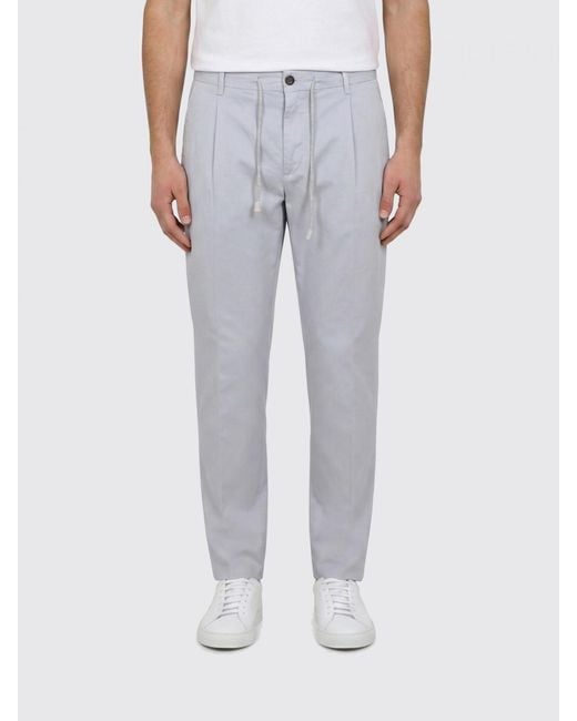 Eleventy Gray Stretch Cotton Trousers for men