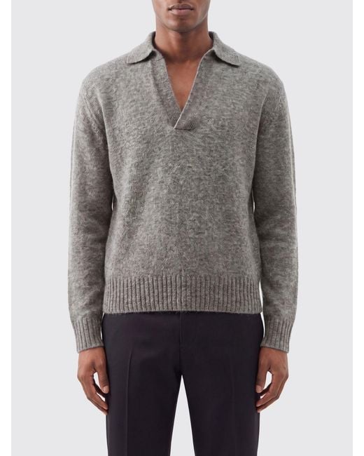 Tom Ford Gray Long-Sleeved Polo for men