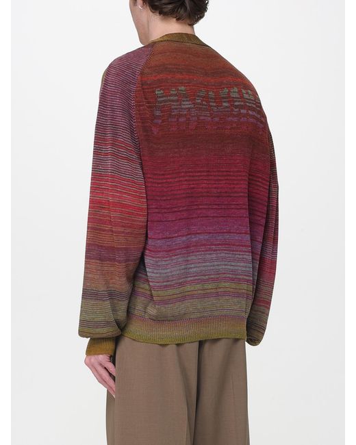 Magliano Brown Striped Cotton Cardigan With Logo for men