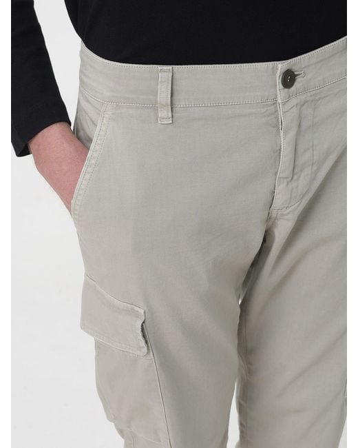 Mason's Gray Stretch Cotton Cargo Trousers for men