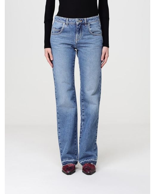 Isabel Marant Blue Cotton Denim Straight Jeans
