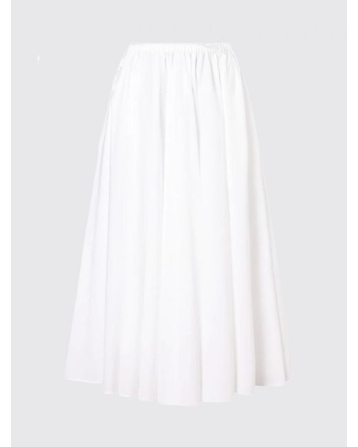 Patou White Cotton Skirt