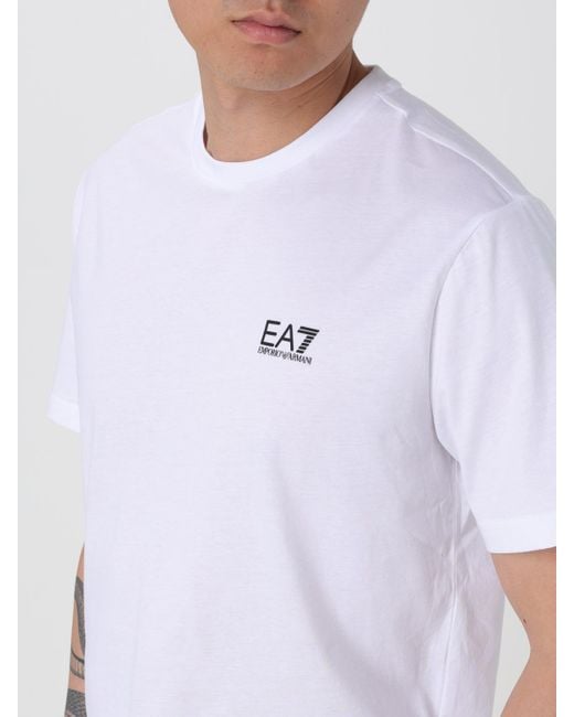 EA7 White Short Sleeve Crew Neck Tshirt for men