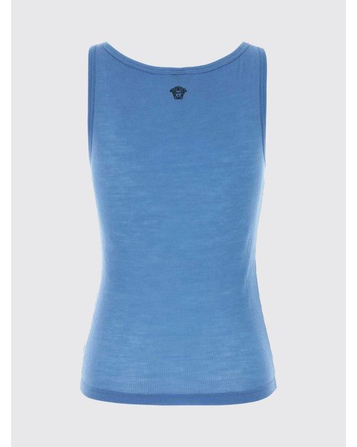 Versace Blue Medusa Virgin Wool Top