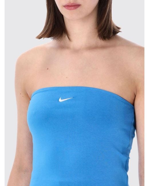 Nike Blue Slim-Fit Bandeau Top