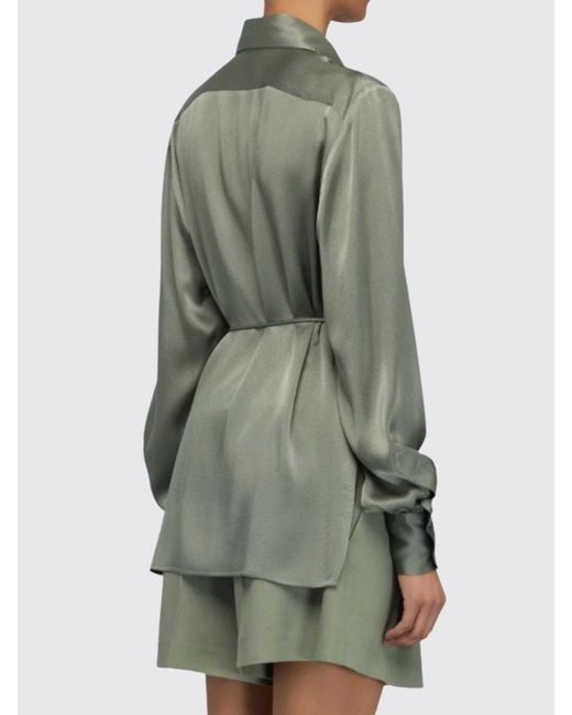 Semicouture Green Classic Satin Shirt
