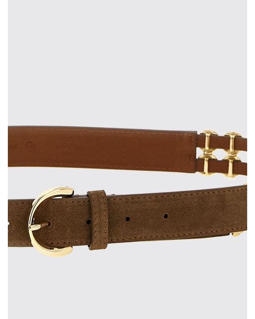 Pinko White Love Stud Suede Belt With Studs