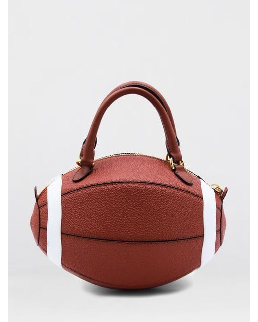 Moschino Couture Red Grained Leather Rugby Ball Bag for men