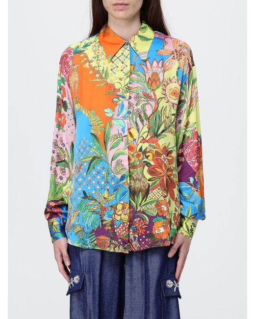 Liu Jo Blue Printed Satin Shirt
