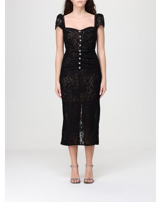 Self-Portrait Black Lace Midi Dress