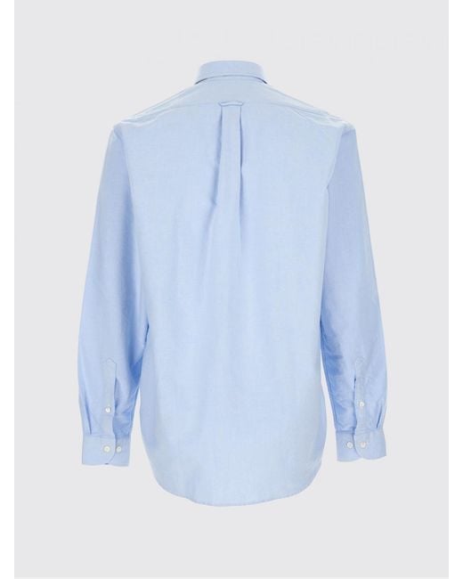 Sebago Blue Long-Sleeve Cotton Shirt With Button-Down Collar And Patch Pocket for men