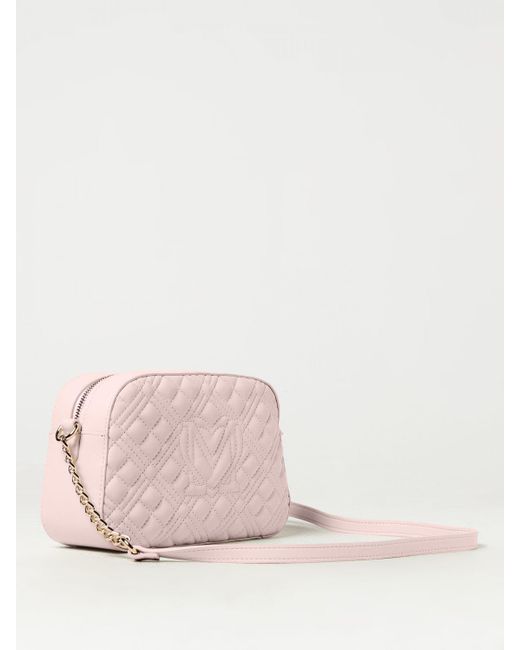 Love Moschino Pink Bag In Quilted Synthetic Leather