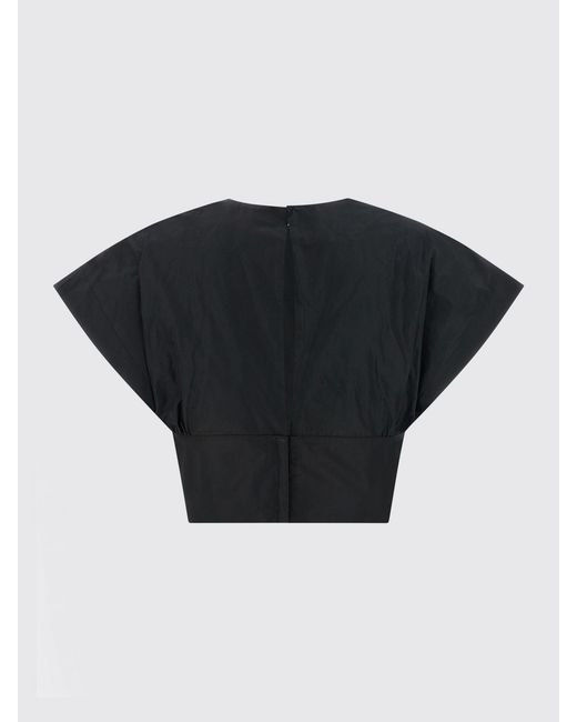 Pinko Black Asparago Cropped Cotton Top