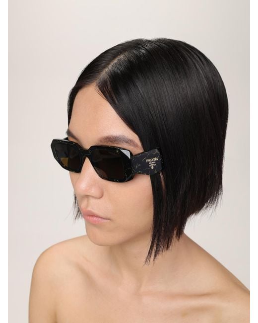 Prada Black Acetate Sunglasses With Logo for men
