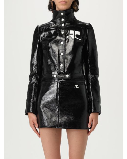 Courreges Black CourrÈ Ges Patent Leather Jacket