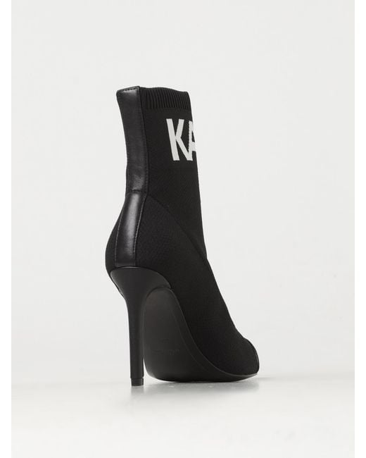 Karl Lagerfeld Black Flat Ankle Boots
