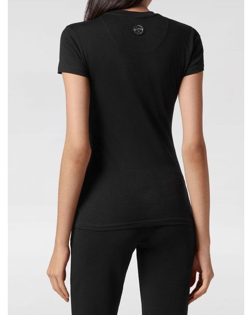 Philipp Plein Black Cotton T-Shirts With Logo